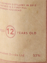 Load image into Gallery viewer, Decadent Drams Ben Nevis 12 Years 2012 Bourbon Cask 53%