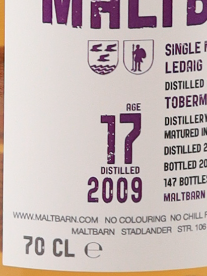 Maltbarn Ledaig 17 years 2009 52.9%