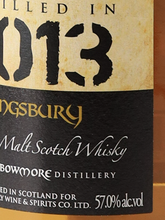 Load image into Gallery viewer, Kingsbury Gold Bowmore 12 Years 2013 57%