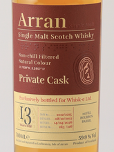 Load image into Gallery viewer, Arran 13 Years 2012 Bourbon Barrel 59.9%