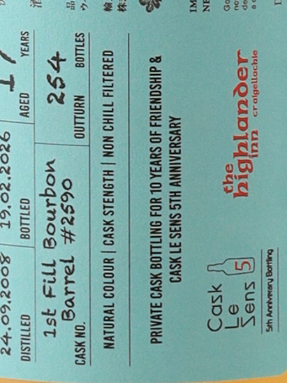 Bruichladdich 17 Year Old 2008 Highlander Inn x Cask Le Sens 52.7% 700ml - image 9