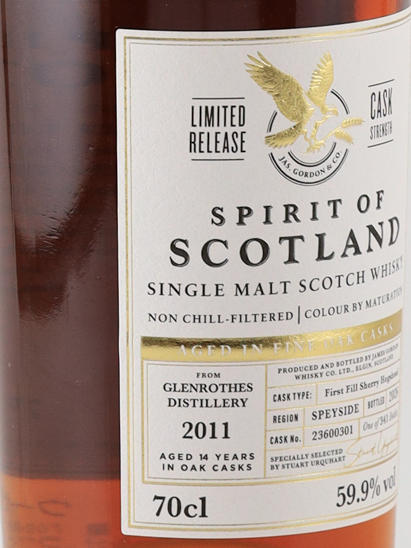 James Gordon Spirit of Scotland Glenrothes 14 Year Old 2011 59.9% - image 3
