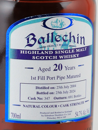 Ballechin 20 Year Old 2004 Port Pipe 54.7% (Label Defect) - image 4