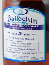 Load image into Gallery viewer, Ballechin 20 Year Old 2004 Port Pipe 54.7% (Label Defect) - image 5