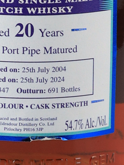 Ballechin 20 Year Old 2004 Port Pipe 54.7% (Label Defect) - image 9