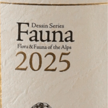 Load image into Gallery viewer, Close-up of Dessin Series Fauna 2025 lettering above the ptarmigan illustration