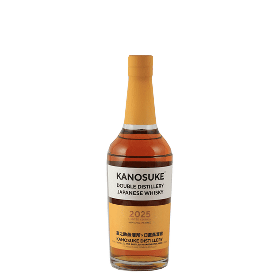 Bottle of Kanosuke Double Distillery 2025 Limited Edition Japanese whisky with gold capsule