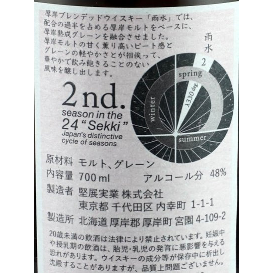 Akkeshi 24 Sekki Blended Whisky Usui - Bottle Of Japan