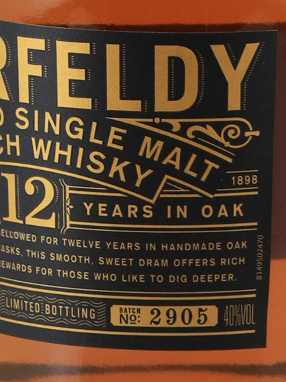Aberfeldy 12 Year Old 700ml Gold Box - Bottle Of Japan