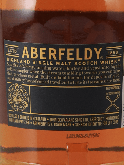 Aberfeldy 12 Year Old 750ml Gold Box - Bottle Of Japan