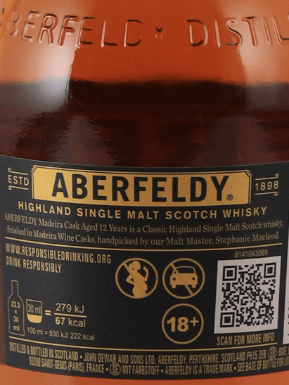 Aberfeldy 12 Year Old Madeira Cask - Bottle Of Japan