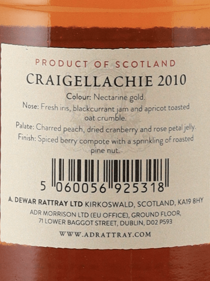 AD Rattray Craigellachie 14 Year Old 2010 - Bottle Of Japan