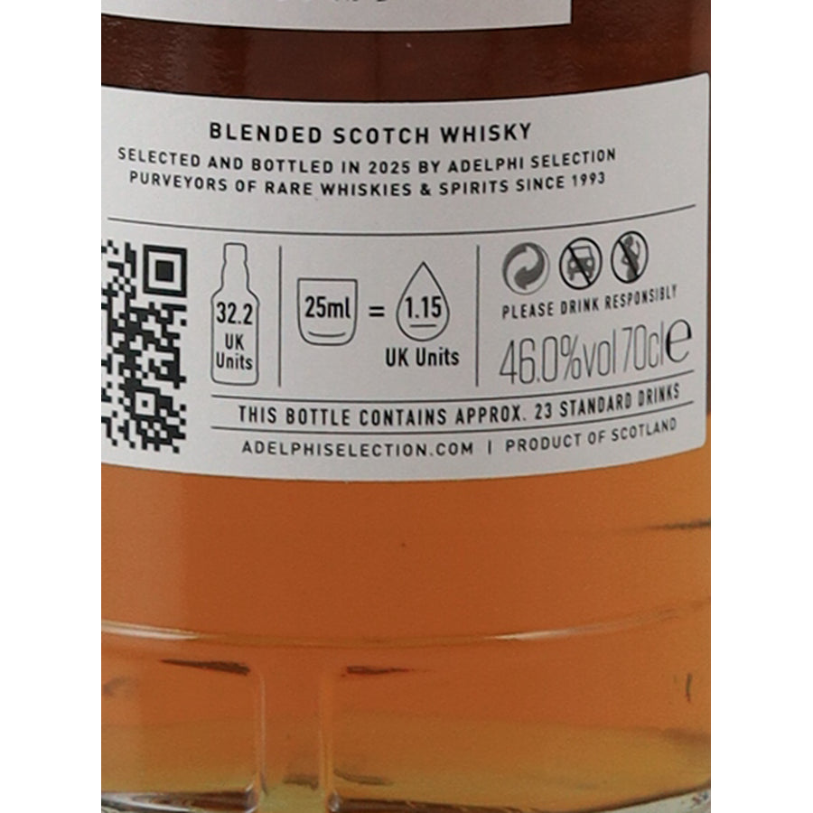 Adelphi Private Stock Reserve Peated 46% 700ml Blended Scotch Whisky - back label