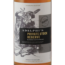 Load image into Gallery viewer, Adelphi Private Stock Reserve Peated 46% 700ml Blended Scotch Whisky - front label