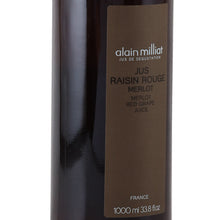 Load image into Gallery viewer, Alain Milliat Merlot Red Grape Juice 1L - label left angle