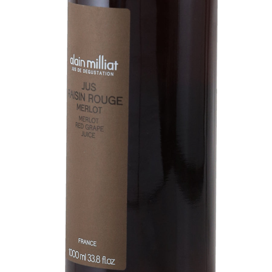 Alain Milliat Merlot Red Grape Juice 1L - label right angle