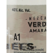 Load image into Gallery viewer, Amaras Verde Momento (10) Mezcal 700ml - 40% ABV and Oaxaca origin label detail