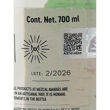 Load image into Gallery viewer, Amaras Verde Momento (10) Mezcal 700ml - 700ml and lot 2/2026 label detail