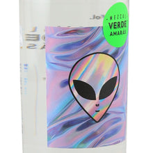 Load image into Gallery viewer, Amaras Verde Momento (7) mezcal, alien artwork label viewed from the left