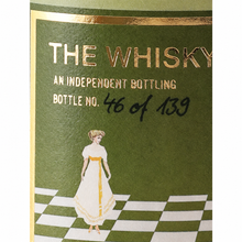 Load image into Gallery viewer, Close-up of The Whisky Agency label showing handwritten bottle number 46 of 139