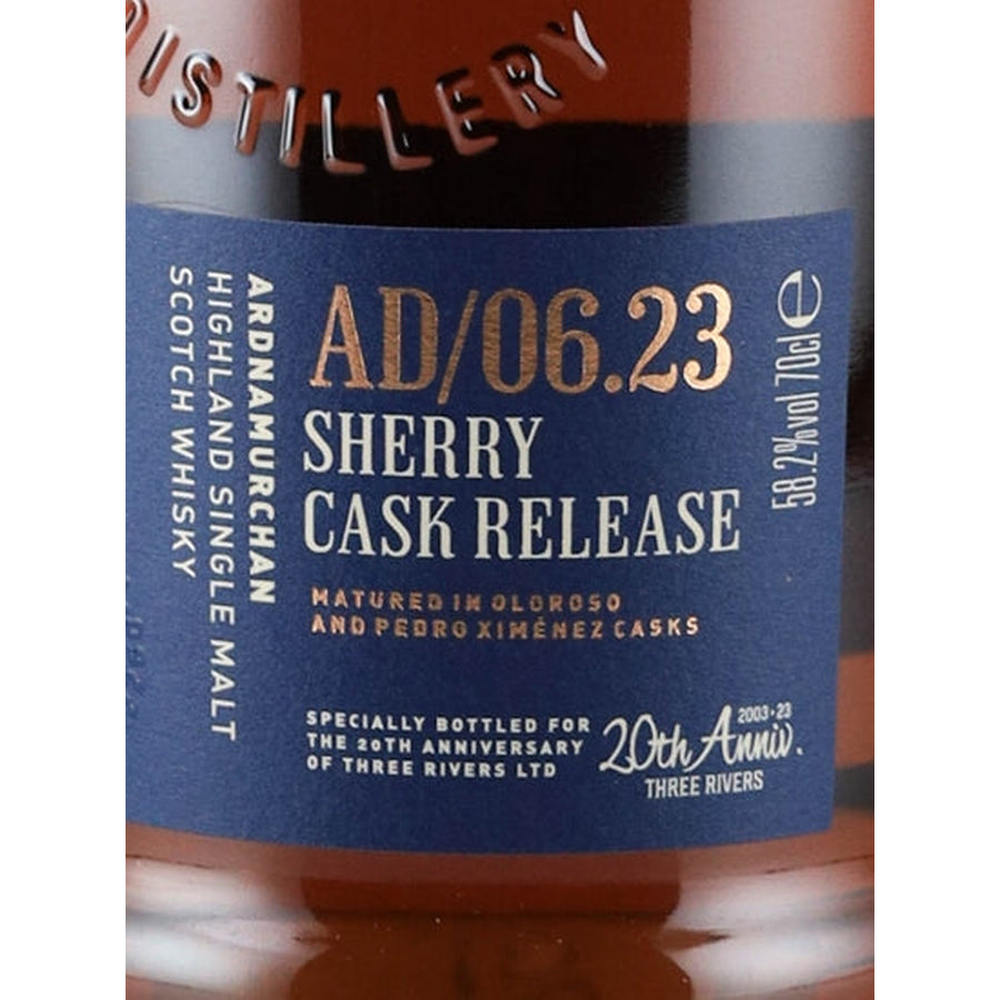Ardnamurchan Single Malt Sherry Cask for Three Rivers 58.2% - sherry cask label detail