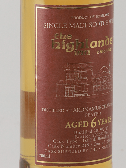 Ardnarmullan Peated 2019／2025 for Highlander Inn Chichibu - Bottle Of Japan
