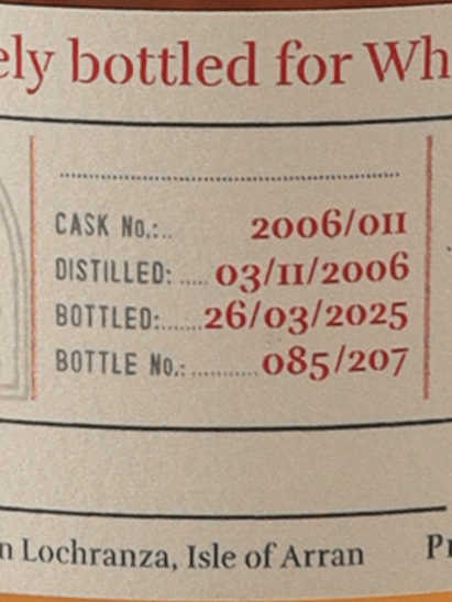 Arran 18 Year Old 2006 Peated Bourbon Barrel - Bottle Of Japan