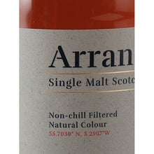 Load image into Gallery viewer, Arran 18 Year Old single malt Scotch whisky, non-chill filtered and natural colour label