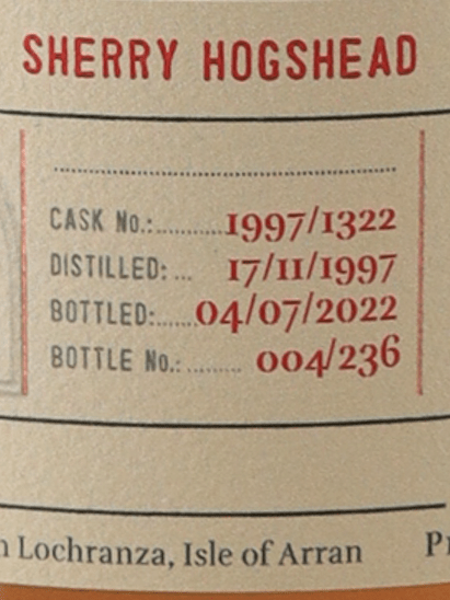 Arran 24 Year Old 1997 Sherry Hogshead - Bottle Of Japan