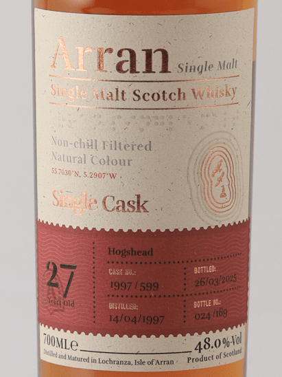 Arran 27 Year Old 1997 Hogshead - Bottle Of Japan