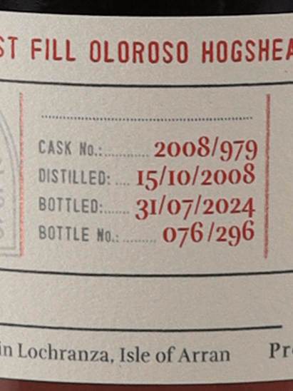 Arran Premium Cask 15 Year Old 2008 - Bottle Of Japan