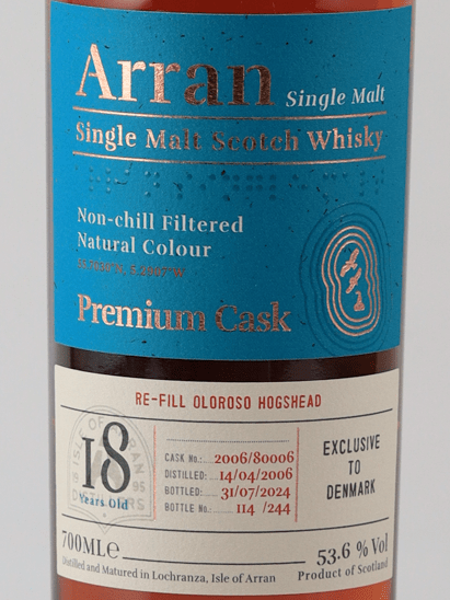 Arran Premium Cask 18 Year Old 2006 - Bottle Of Japan
