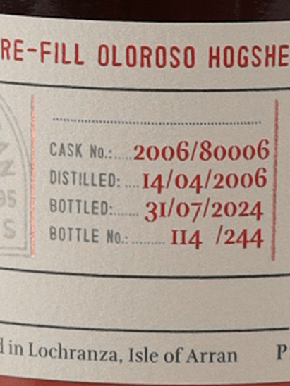 Arran Premium Cask 18 Year Old 2006 - Bottle Of Japan