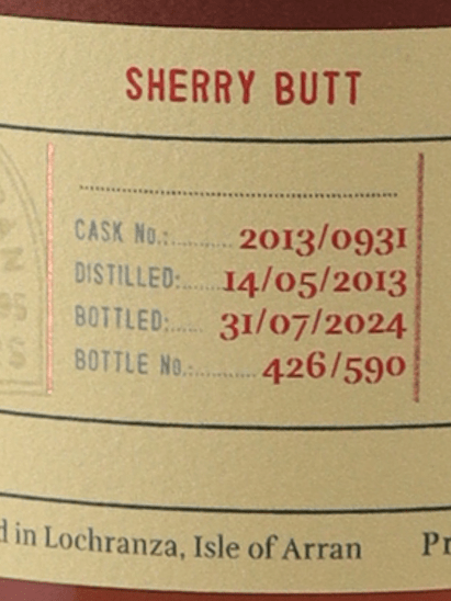 Arran Private Cask 11 Year Old 2013 - Bottle Of Japan