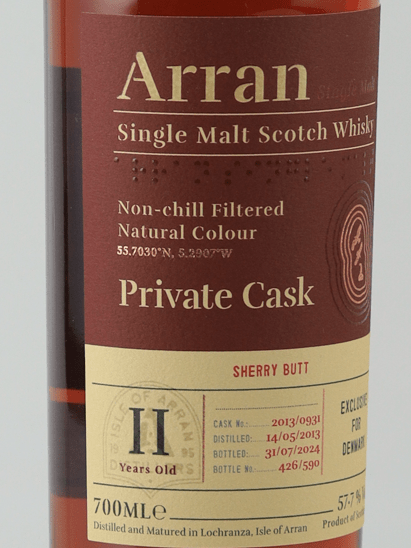 Arran Private Cask 11 Year Old 2013 - Bottle Of Japan
