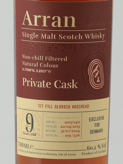 Arran Private Cask 9 Year Old 2015 - Bottle Of Japan