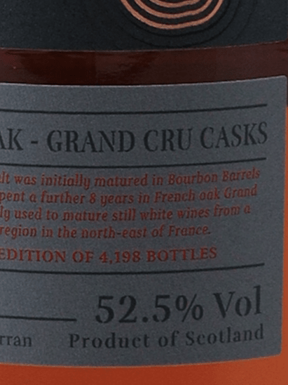 Arran Rare batch 15 Year Old French Oak Grand Cru - Bottle Of Japan