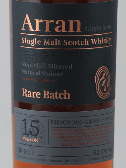 Arran Rare batch 15 Year Old French Oak Grand Cru - Bottle Of Japan