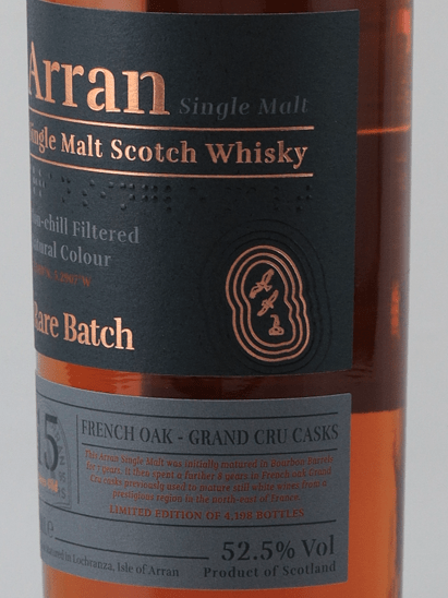 Arran Rare batch 15 Year Old French Oak Grand Cru - Bottle Of Japan