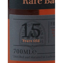 Load image into Gallery viewer, Arran Rare Batch 15 Year Old French Oak Grand Cru 52.5% 700ml - age and volume label