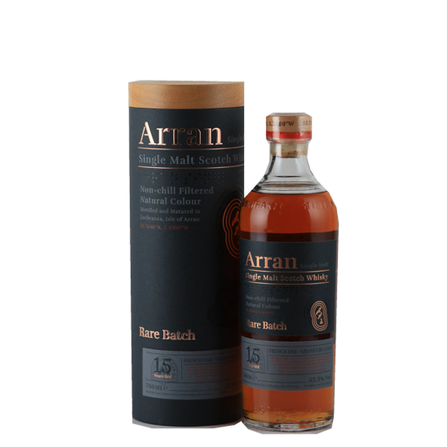 Arran Rare Batch 15 Year Old French Oak Grand Cru 52.5% 700ml - bottle and tube