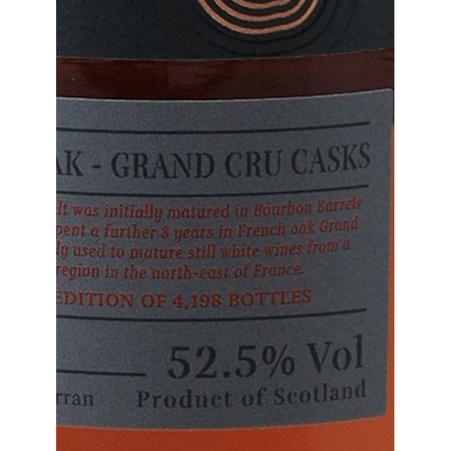 Arran Rare Batch 15 Year Old French Oak Grand Cru 52.5% 700ml - cask and abv label