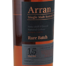 Load image into Gallery viewer, Arran Rare Batch 15 Year Old French Oak Grand Cru 52.5% 700ml - front label left angle