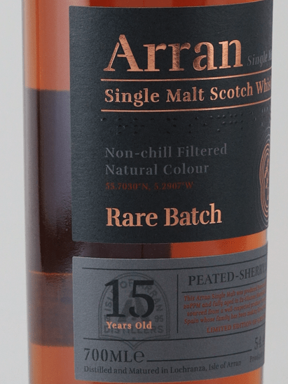 Arran Rare Batch 15 Year Old Peated Sherry Butt - Bottle Of Japan