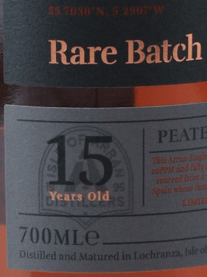 Arran Rare Batch 15 Year Old Peated Sherry Butt - Bottle Of Japan
