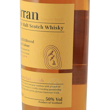 Load image into Gallery viewer, Arran Sauternes Cask Finish single malt whisky angled yellow label, right view