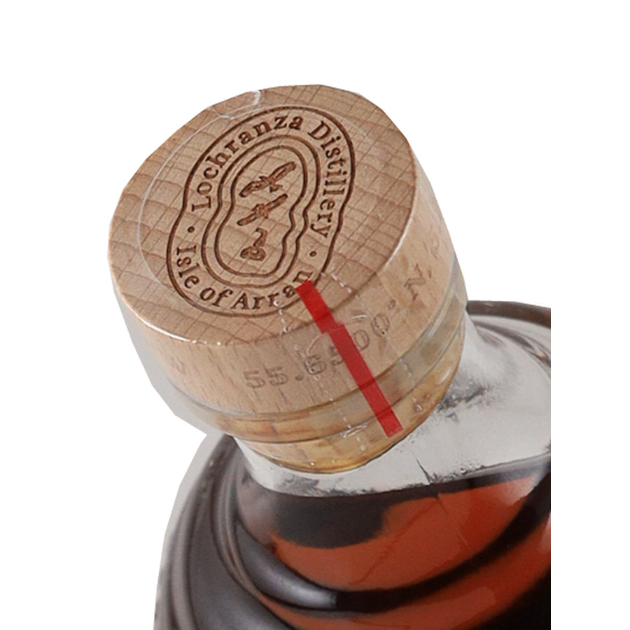 Arran Sherry Cask 700ml single malt whisky, engraved Lochranza Distillery wooden stopper