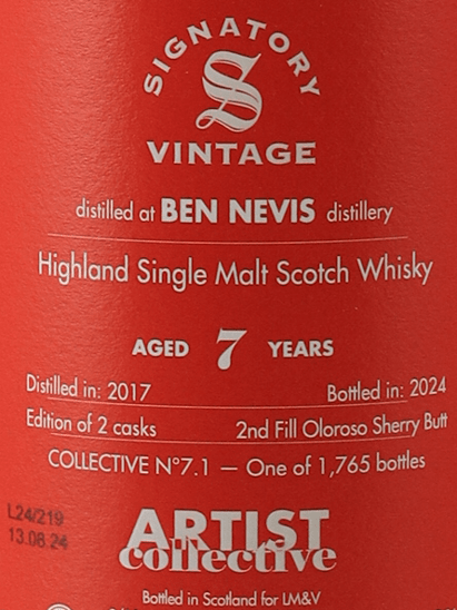 Artist Collective Ben Nevis 7 Year Old 2017 - Bottle Of Japan