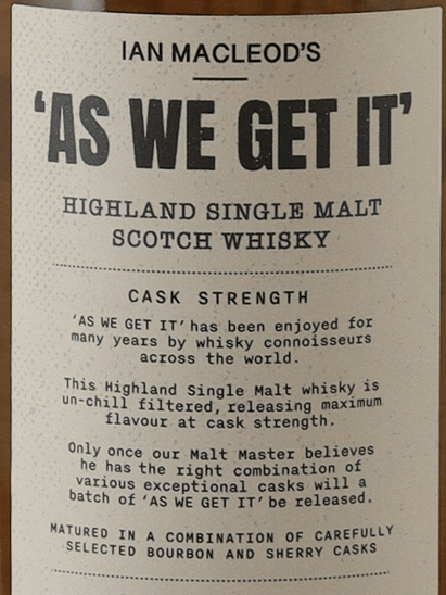 As We Get It Highland Single Malt - Bottle Of Japan