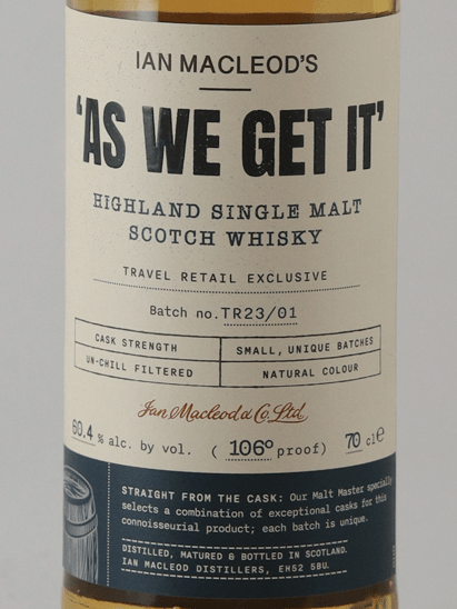 As We Get It Highland Single Malt - Bottle Of Japan
